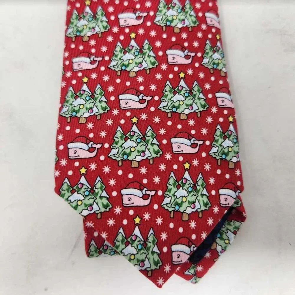 New boys Santa whale Vineyard Vines winter whaleterland Christmas tie